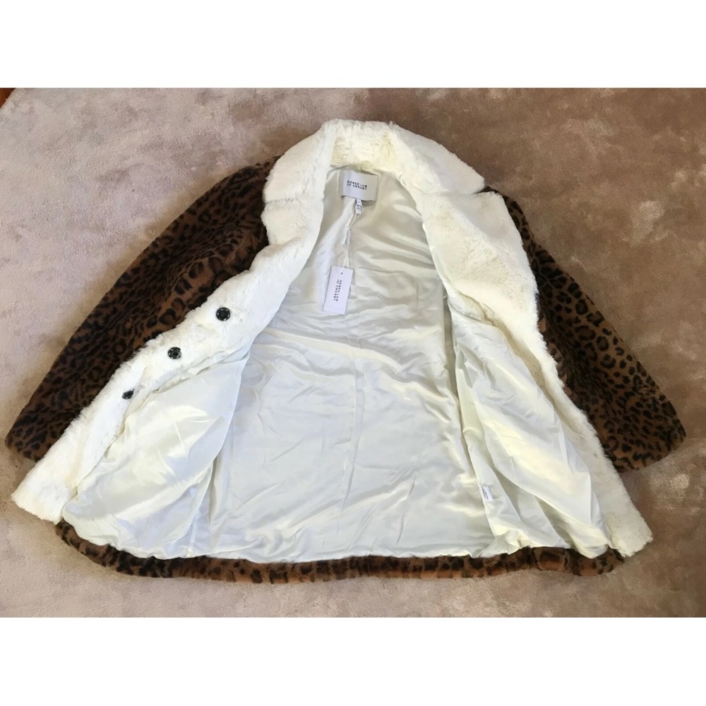 Derek Lam 10 Crosby Leopard-Print Faux-Fur Jacket Size Large - Picture 6 of 8